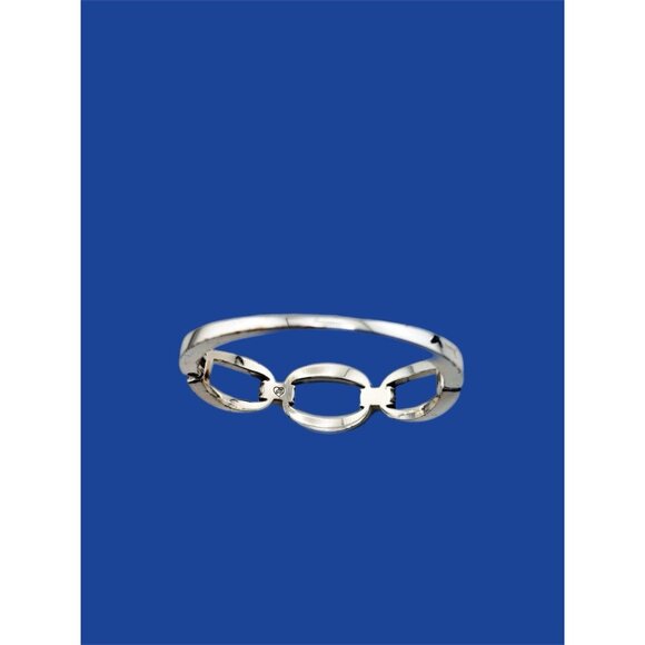 Brighton Meridian Bracelet Hinged With Crystals Silver Plated. - Picture 4 of 6